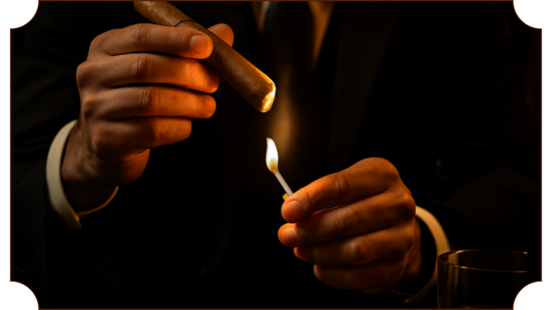 Lighting and Smoking a Cigar